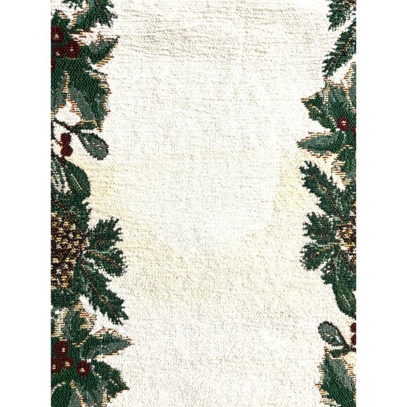 VTG St. Nicholas Square Holiday Table Runner 72" Long Tapestry Cotton Blend Chri - Picture 5 of 11